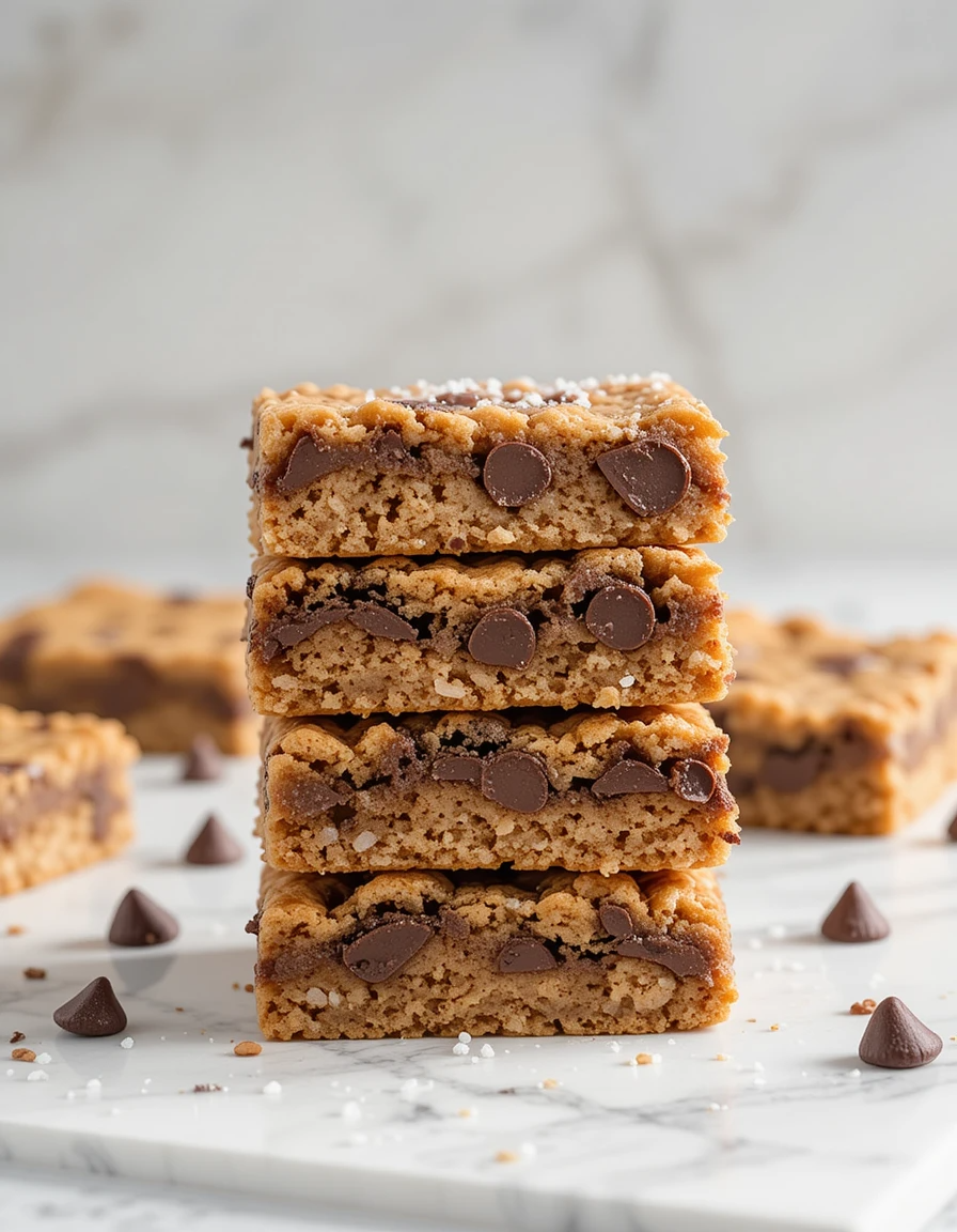 Salted Caramel Chocolate Chip Oat Cookie Bars Recipe